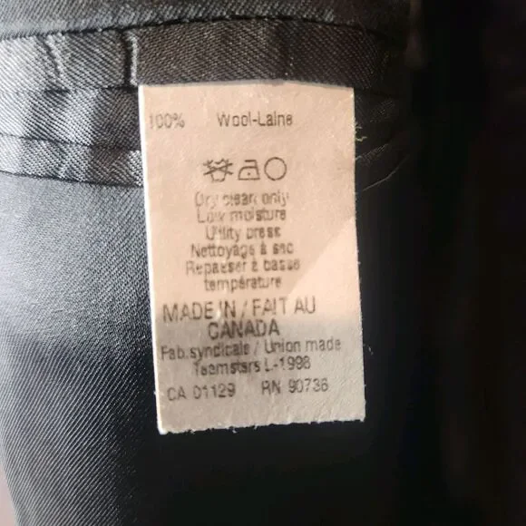 Vtg Lauren Ralph Lauren Charcoal Subtle Pinstripe Wool Suit 46L & Pants 40x31